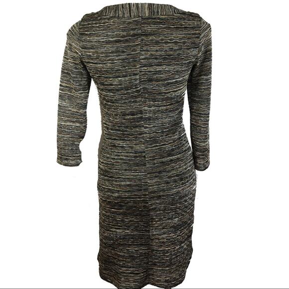 Papillon Blanc brown blue knit dress scoop neckline size small - Picture 4 of 5